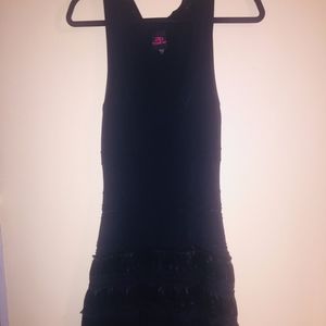 Bebe Lacy Satin Ruffle Dress